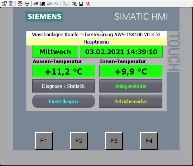 HMI Smartserver Komfortsteuerung - Auswahl vom Betriebsland